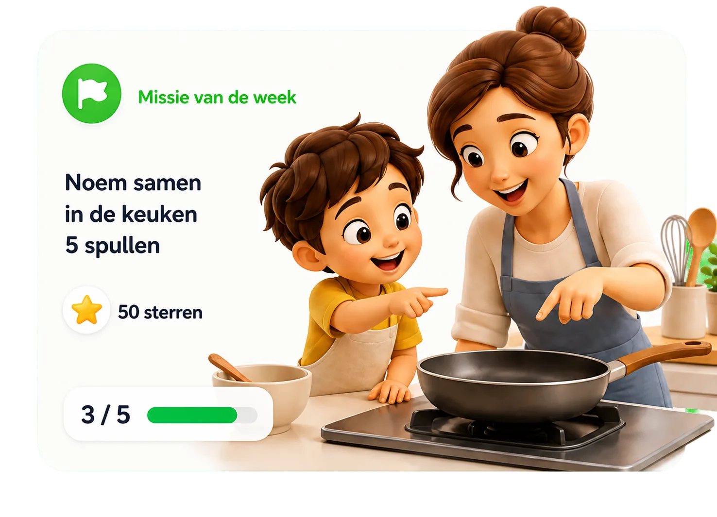 Missie van de week: ouder en kind koken samen